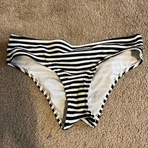 Black and White Striped Bathing Suit Bottoms